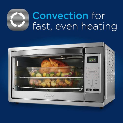  Oster Extra Large Digital Countertop Convection Oven, Stainless Steel (TSSTTVDGXL-SHP)