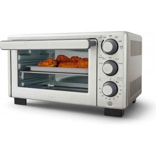  Oster Compact Countertop Oven With Air Fryer, Stainless Steel