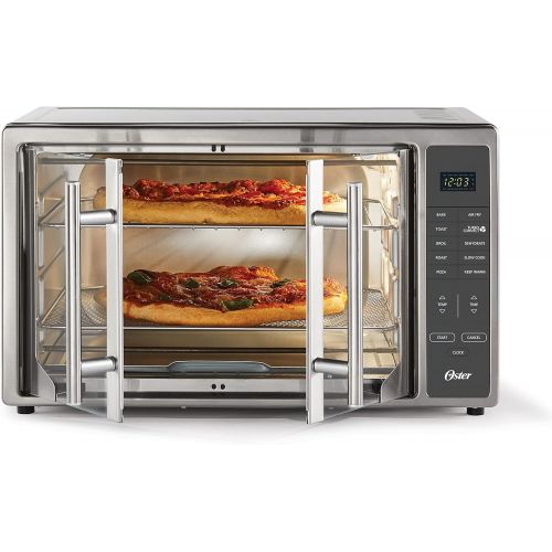  Oster Air Fryer Countertop Toaster Oven, French Door and Digital Controls,Stainless Steel, Extra Large, 42 L