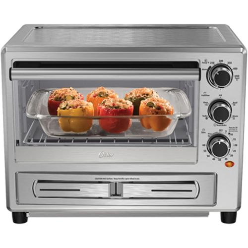  Oster Convection Oven with Dedicated Pizza Drawer, Stainless Steel (TSSTTVPZDS),Large