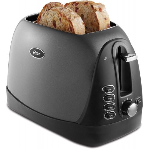  Oster 2 Slice, Bread, Bagel Toaster, Metallic Grey