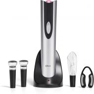 Oster 4-in-1 Wine Savoring Experience with Cordless Electric Wine Opener Wine Kit with Rechargeable Wine Bottle Opener, Wine Pourer, Vacuum Wine Stoppers, and Foil Cutter, Black