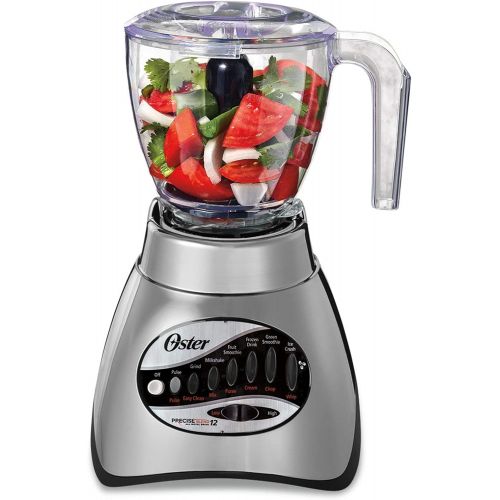  Oster Core 16-Speed Blender with Glass Jar, Black, 006878. Brushed Chrome