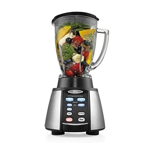  Oster Reverse Crush Counterforms Blender, with 6-Cup Glass Jar, 7-Speed Settings and Brushed Stainless Steel/Black Finish - BVCB07-Z00-NP0