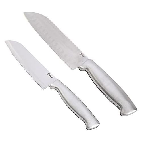  Oster Baldwyn 2 Piece Stainless Steel Santoku Set