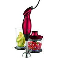 Oster FPSTHB26RDP-000 2 Speed Immersion Hand Blender with Food Chopper Attachment, Red