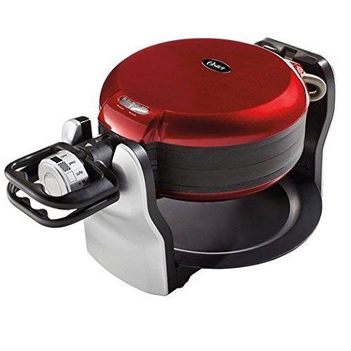  Oster Electric Double Flip Belgian Style Waffle Maker, Red | CKSTWFDF2-1-015