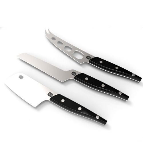  Osti Cheese Knife Gift Set 3Pieces Set Elegant Stainless Steel Cheese Knife Curved Blade for Cutting Soft, medium-hard and hard cheese