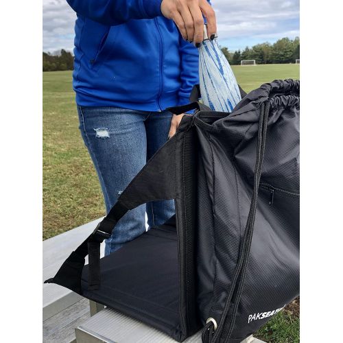  Ostrich PakSeat 2N1 Seat and Backpack Sackpack & Stadium Seat, Padded Seat, Adjustable Back Support, Water Bottle Sleeves, Large Storage Compartments, Athletic Bag, String Bag