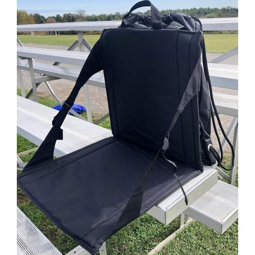  Ostrich PakSeat 2N1 Seat and Backpack Sackpack & Stadium Seat, Padded Seat, Adjustable Back Support, Water Bottle Sleeves, Large Storage Compartments, Athletic Bag, String Bag