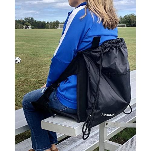  Ostrich PakSeat 2N1 Seat and Backpack Sackpack & Stadium Seat, Padded Seat, Adjustable Back Support, Water Bottle Sleeves, Large Storage Compartments, Athletic Bag, String Bag