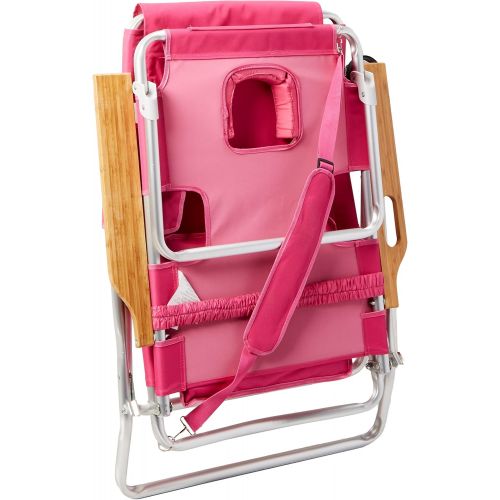  Ostrich Deluxe Padded Sport 3 in 1 Aluminum Beach Chair, Pink