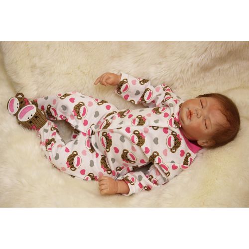  [아마존 핫딜] [아마존핫딜]OtardDolls Soft Vinyl Silicone Reborn Doll 22 Reborn Baby Doll Lifelike Baby Doll Children Gifts (Cute Monkey Type)