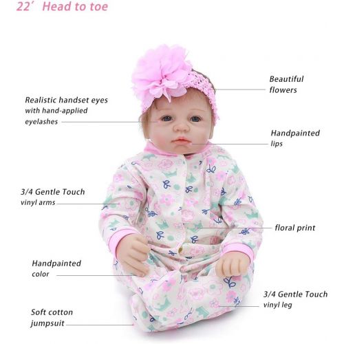  [아마존핫딜][아마존 핫딜] OtardDolls Reborn Doll 22 Reborn Baby Doll Lifelike Soft Vinyl Doll Children Gifts (Snowflake Girl)