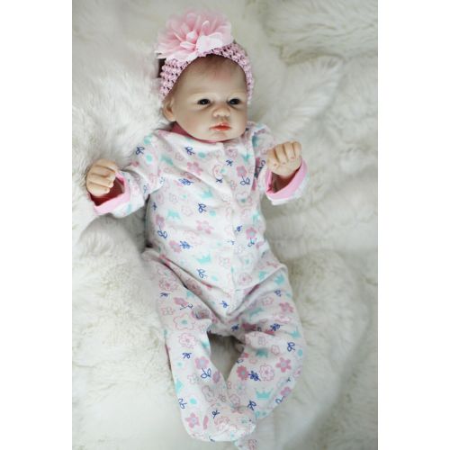  [아마존핫딜][아마존 핫딜] OtardDolls Reborn Doll 22 Reborn Baby Doll Lifelike Soft Vinyl Doll Children Gifts (Snowflake Girl)