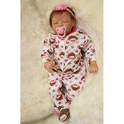  NPKDOLL Sleeping Realistic Reborn Baby Dolls Girl Cute Soft Vinyl Silicone Dolls Weighted Baby Reborn Dolls Handmade Newborn Baby Dolls with Clothes