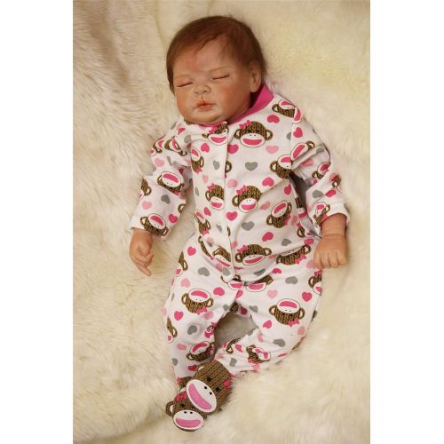  NPKDOLL Sleeping Realistic Reborn Baby Dolls Girl Cute Soft Vinyl Silicone Dolls Weighted Baby Reborn Dolls Handmade Newborn Baby Dolls with Clothes