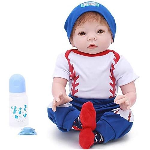  Otards Realistic Reborn Baby Dolls Boy 22 Lifelike Newborn Baby Doll Soft Vinyl Silicone Doll Children Gifts