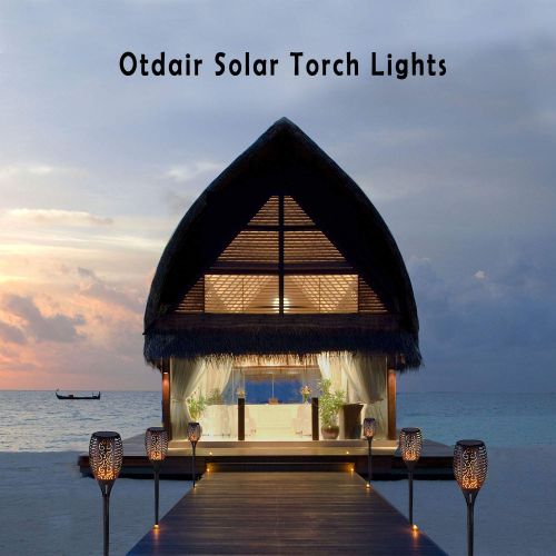  Otdair Solar Torch Lights Waterproof Flickering Flame Solar Torches Dancing Flames Landscape Decoration Lighting Dusk to Dawn Outdoor Security Path Light for Garden Patio Driveway