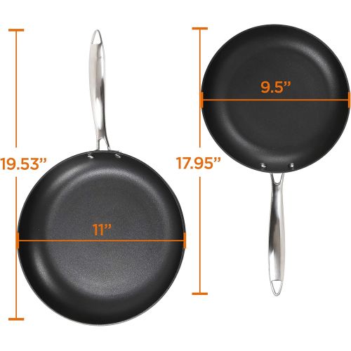  Othello CH-GAP2 2-Piece Induction Non-Stick Fry Pan Cookware Sets, avarage, Black