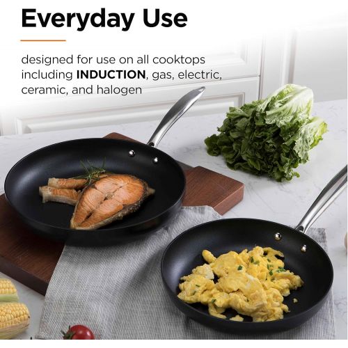  Othello CH-GAP2 2-Piece Induction Non-Stick Fry Pan Cookware Sets, avarage, Black