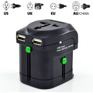 Otimo World Power Adapter Travel with Dual USB Charging Ports - Works in over 200 Countries!