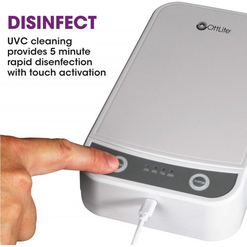  OttLite UVC Disinfecting Phone Case with Essential Oil Diffuser ? UV Light Sanitizer, Aroma Diffuser, Kills up to 99.9% of Germs, USB Power Cord, Cell Phone, Keys, Glasses, Makeup