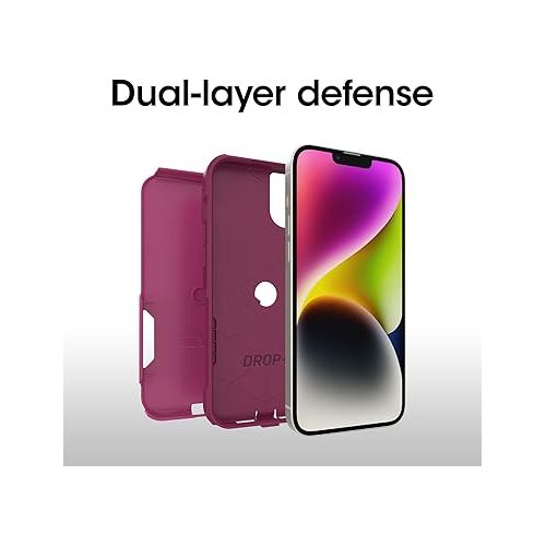 오터박스 OtterBox iPhone 14 Plus Commuter Series Case - INTO THE FUCSHIA (Pink), slim & tough, pocket-friendly, with port protection