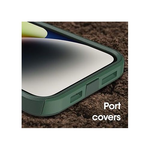 오터박스 OtterBox iPhone 14 Plus Commuter Series Case - TREES COMPANY (Green), slim & tough, pocket-friendly, with port protection