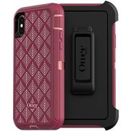 OtterBox Defender Series Case for iPhone Xs & iPhone X - Retail Packaging - HAPPA (Silver PinkRED PlumHAPPA Graphic)