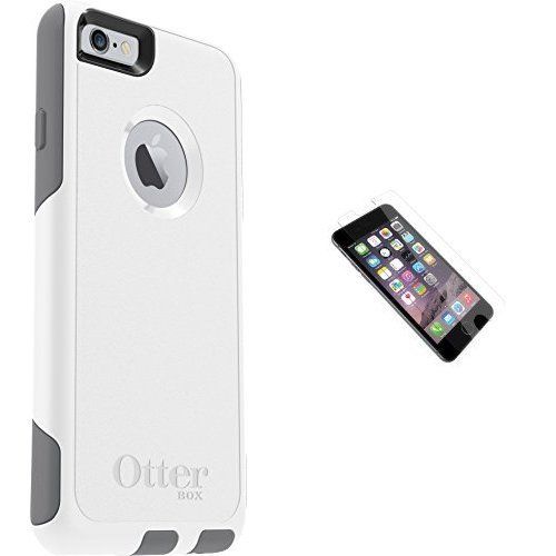 오터박스 OtterBox Commuter Series iPhone 66s Case - Retail Packaging - Glacier (WhiteGunmetal Grey) and OtterBox Alpha Glass Series Screen Protector for iPhone 66s - Retail Packaging - C
