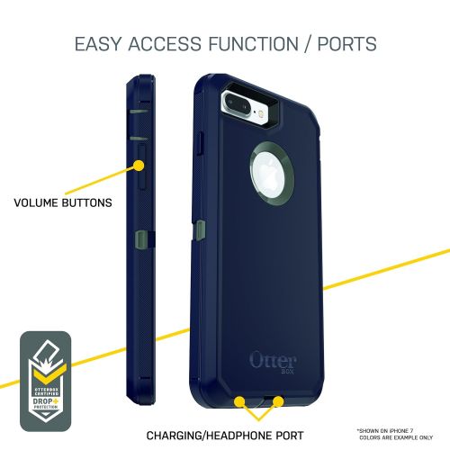 오터박스 OtterBox 77-55163 DEFENDER SERIES Case for iPhone 8 Plus & iPhone 7 Plus (ONLY) - BESPOKE WAY (BLAZER BLUESTORMY SEAS BLUE)