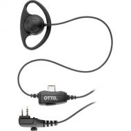 Otto Engineering One-Wire Monitoring Surveillance Kit with Fixed Ear Hanger and PTT Microphone for Select Hytera Two-Way Radios (Black, HS Connector)