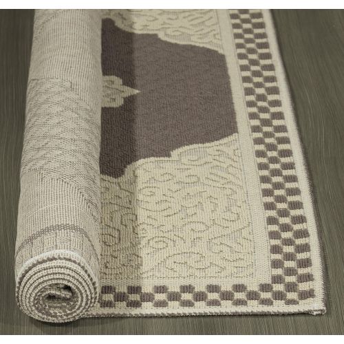  Ottomanson K11498-3X6 Nature Cotton Kilim Collection Brown Medallion Design 27 X 60 Area Rug