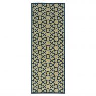 Ottomanson Authentic Collection Non-Slip Contemporary Green Geometric Trellis Design 23 X 60 Kitchen Runner Rug