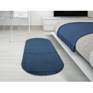 Ottomanson Softy Collection Navy Color Oval Rug, 22 X 60 22 x 6,