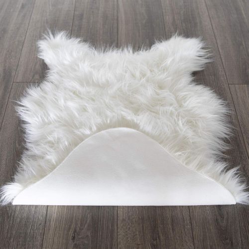  Ottomanson Flokati Collection Faux Sheepskin Long Pile Shag Area Rug, 2 X 3, Ivory