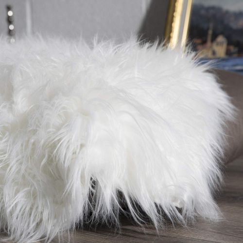  Ottomanson Flokati Collection Faux Sheepskin Long Pile Shag Area Rug, 2 X 3, Ivory