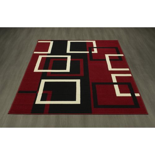  Ottomanson BCF1700-8X10 Modern Boxes Design Area Rug