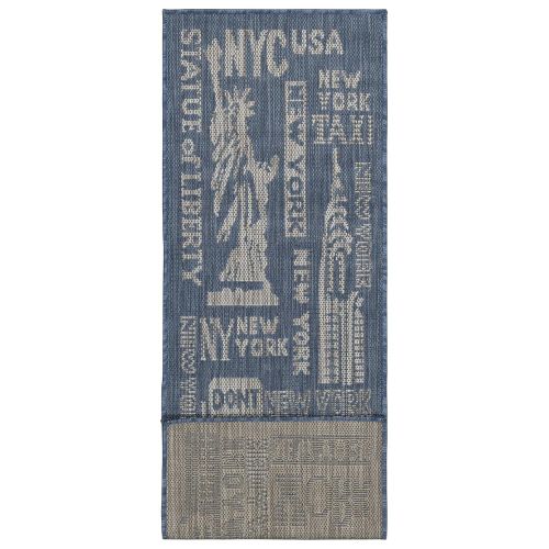  Ottomanson JRD7206-2X5 Jardin Collection Runner Rug 2X5 Blue NYC