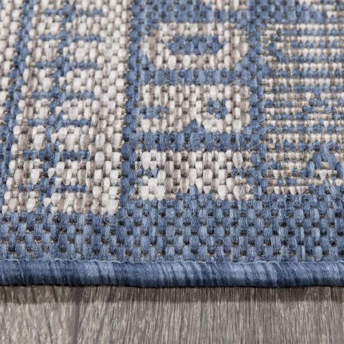  Ottomanson JRD7206-2X5 Jardin Collection Runner Rug 2X5 Blue NYC