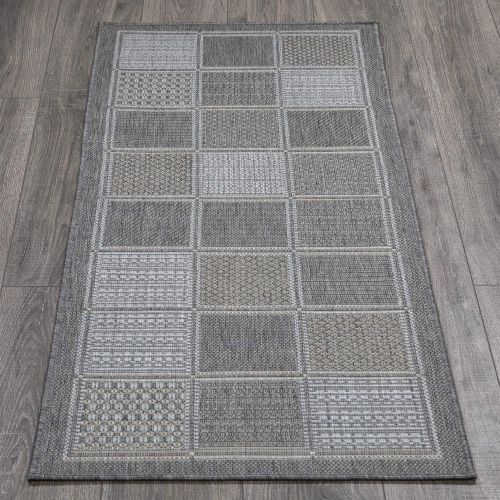  Ottomanson JRD8853-2X5 Jardin Collection Runner Rug 20X59 Grey Boxes