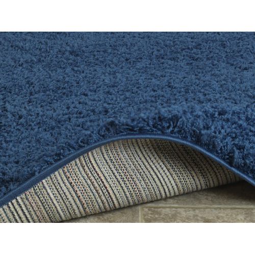  Ottomanson Soft Cozy Color Solid Shag Rug Contemporary Living and Bedroom Soft Shaggy Area Rug Kids Rugs (33 X 47, Navy)