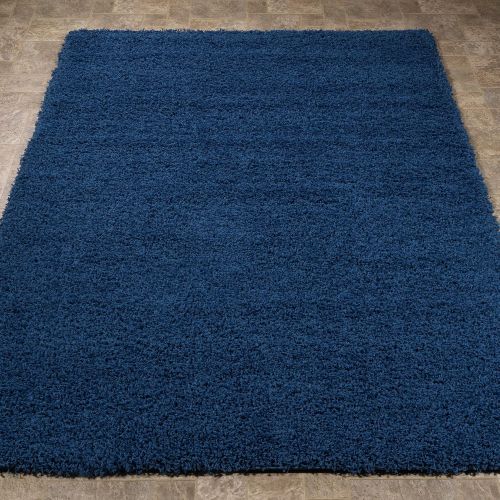  Ottomanson Soft Cozy Color Solid Shag Rug Contemporary Living and Bedroom Soft Shaggy Area Rug Kids Rugs (33 X 47, Navy)
