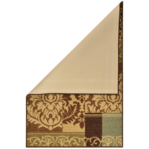  Ottomanson Ottohome Collection Brown Contemporary Damask Design Area Rug With Non-Skid (Non-Slip) Rubber Backing (33X50)