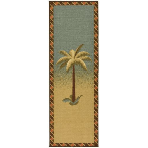  Ottomanson SAR6845-20X59 Saras Kitchen Runner Rug 20X59 Multicolor Tropical Palm