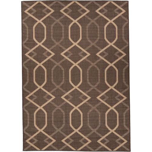  Ottomanson Jardin Collection sisal Rug, 53X73, Mocha Diamond Trellis