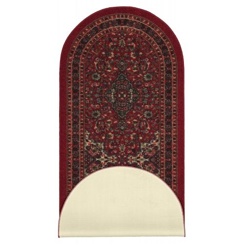  Ottomanson Ottohome Collection Persian Heriz Oriental Design Non-Skid (Non-Slip) Rubber Backing Modern Area Rug, 2 X 5 Oval, Dark Red