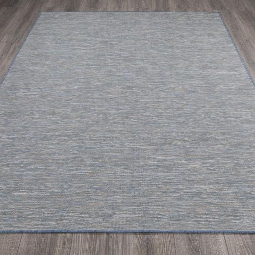  Ottomanson SUN2006-5X7 Sundance Collection Indoor & Outdoor Reversible 53 x 7 Blue