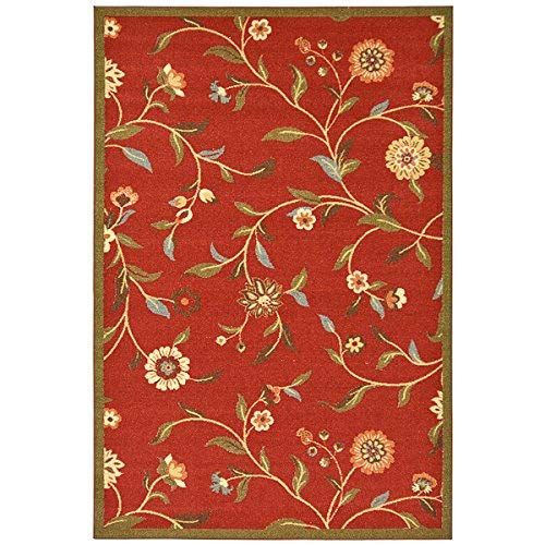  Ottomanson Ottohome Collection Dark Red Floral Garden Design Modern Area Rug With Non-Skid (Non-Slip) Rubber Backing (33X50) 3-Feet 3-Inch by 5-Feet